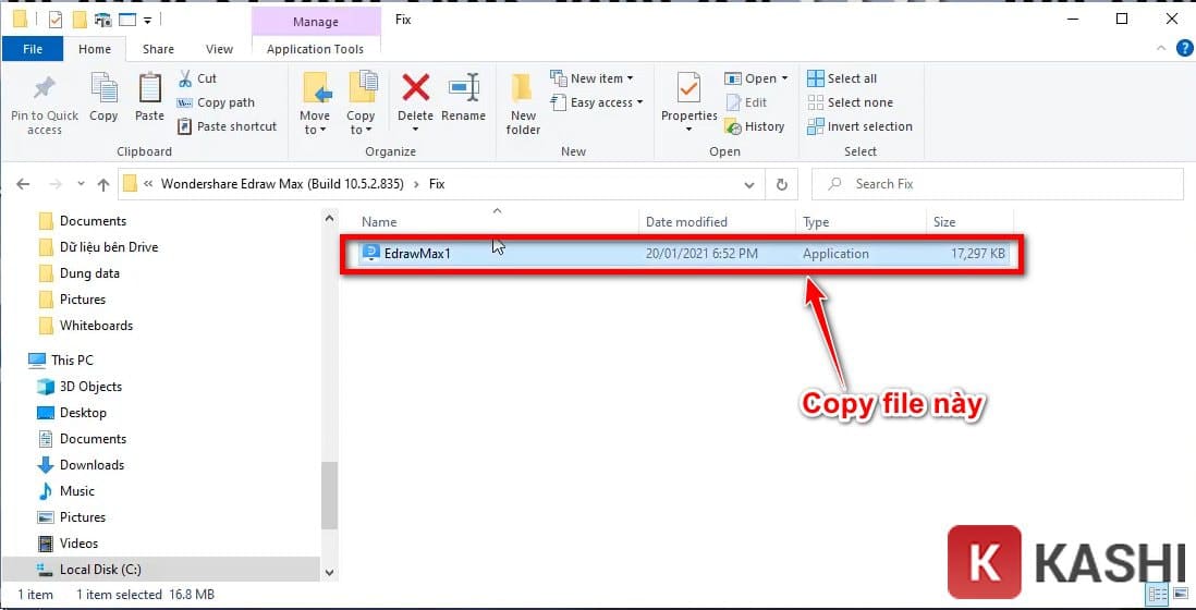 Sao chép file kích hoạt