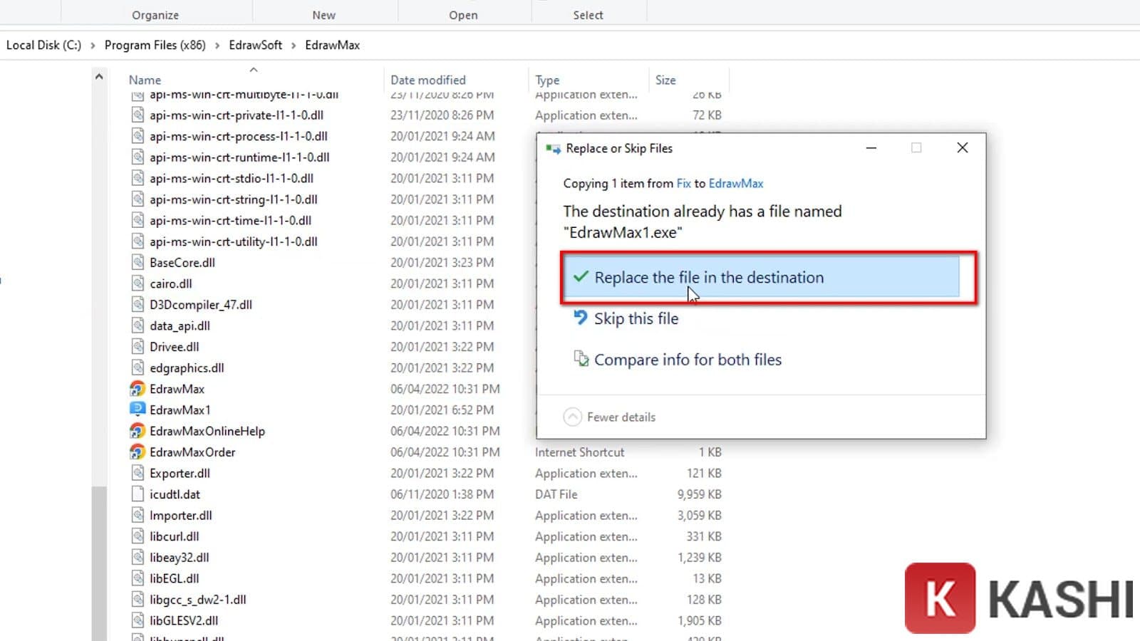 Dán file kích hoạt