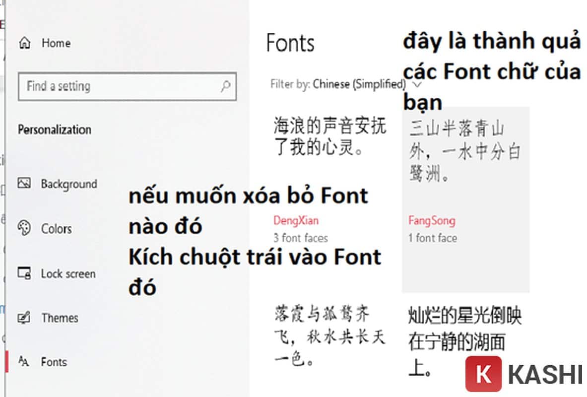Gỡ bỏ font chữ