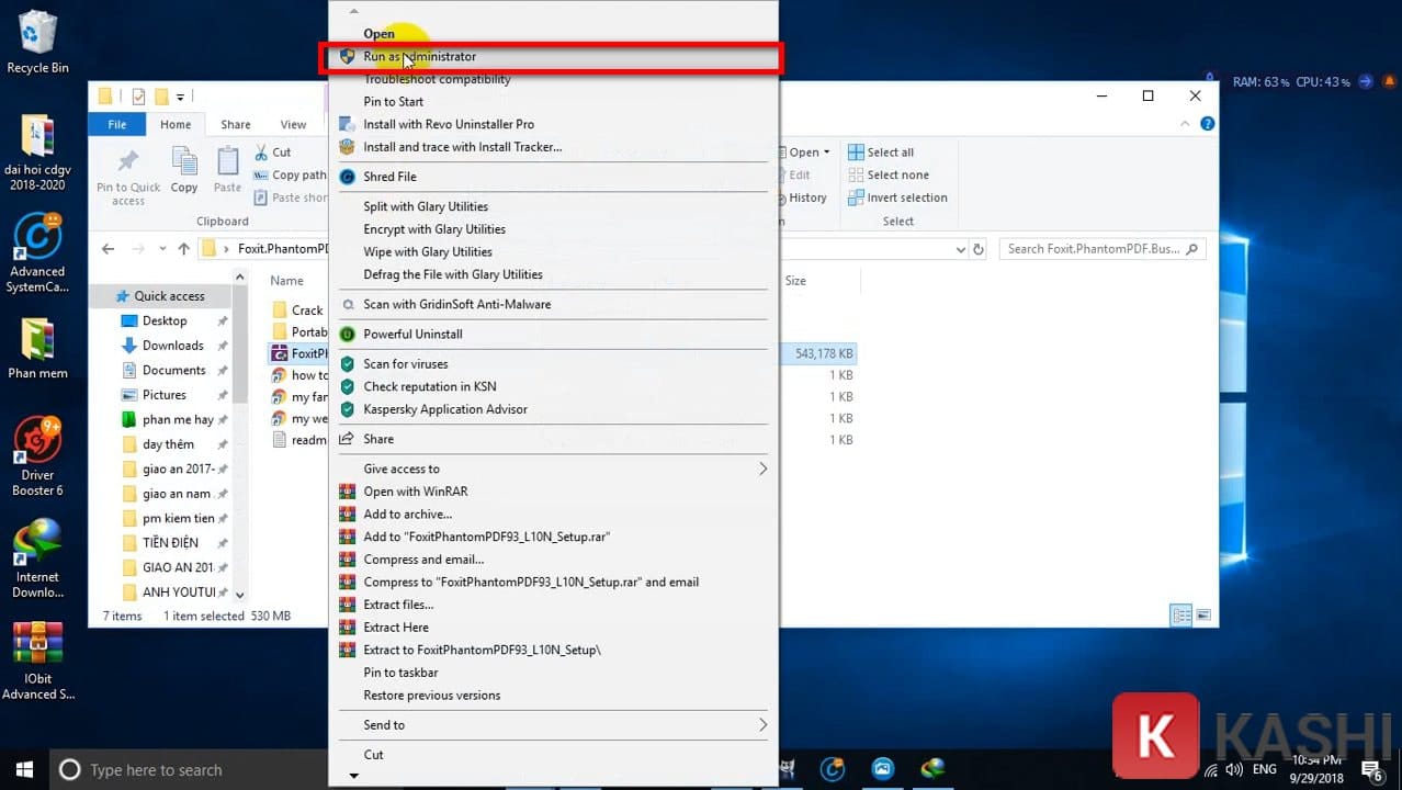 Chạy file Setup với quyền Administrator