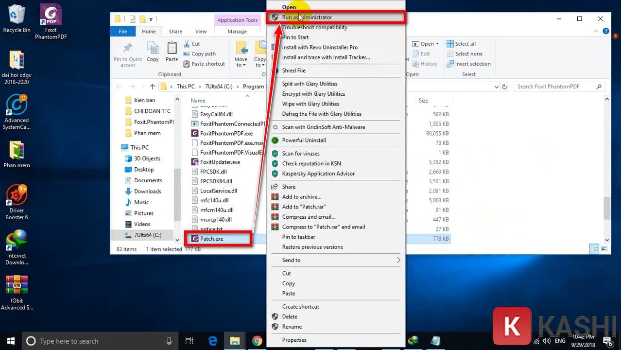 Chạy file Patch với quyền Administrator