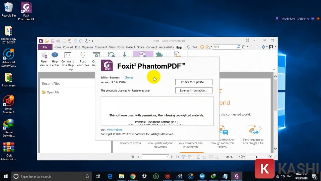 Giao diện Foxit Reader sau khi crack