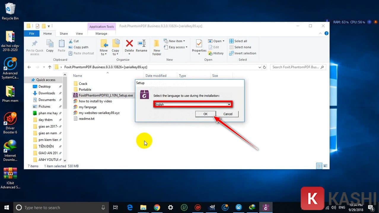 Chọn ngôn ngữ cài đặt