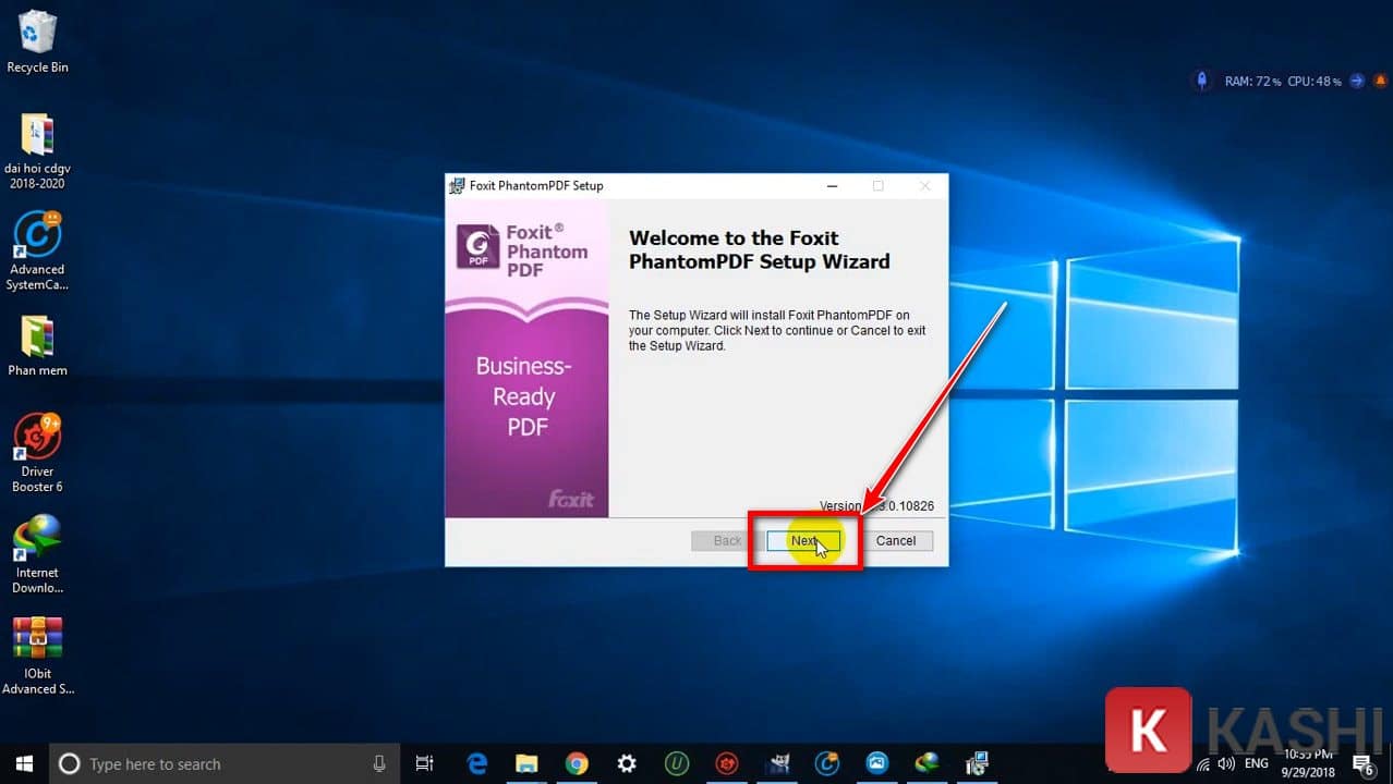 Nhấn Next để tiếp tục