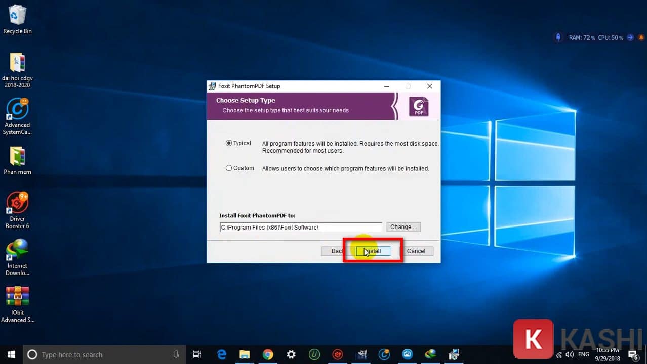 Chọn thư mục cài đặt