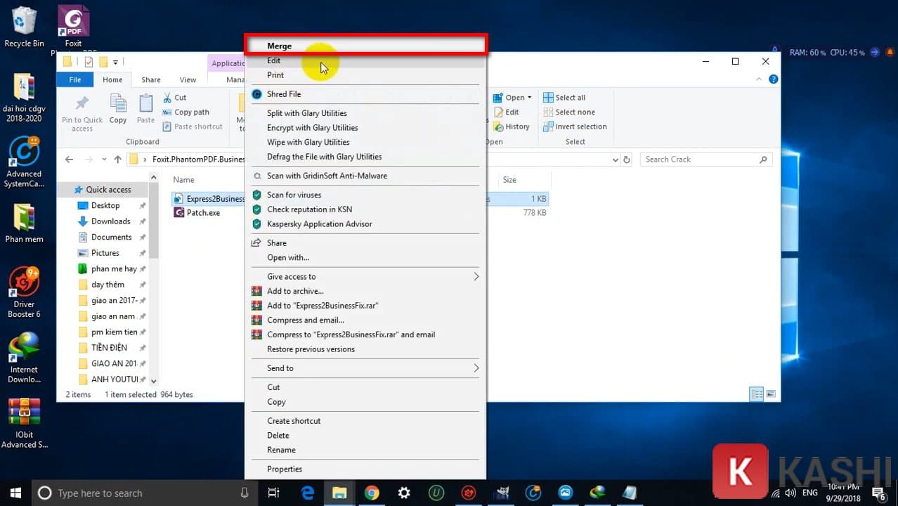 Chạy file Express2BusinessFix.reg