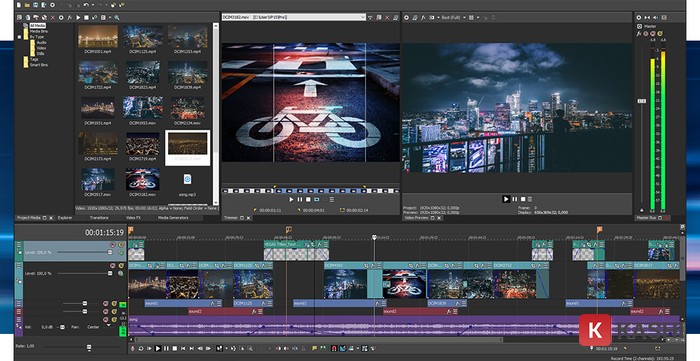 Giao diện phần mềm Sony Vegas pro