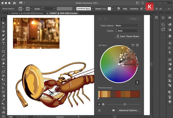  Giao diện của adobe illustrator 2021 