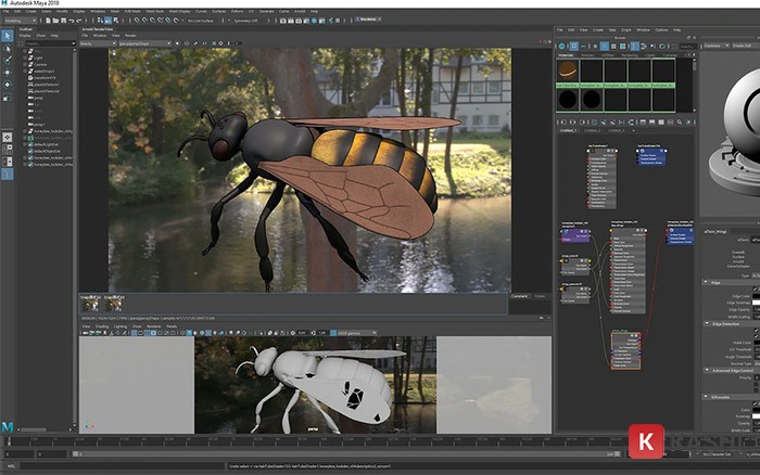 Giao diện phần mềm Autodesk Maya