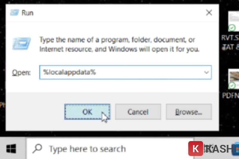 Gõ “%localappdata” => Ok