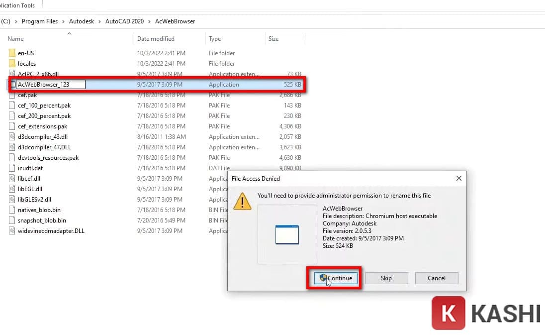 Đổi tên file thành AcWebBrowser_123