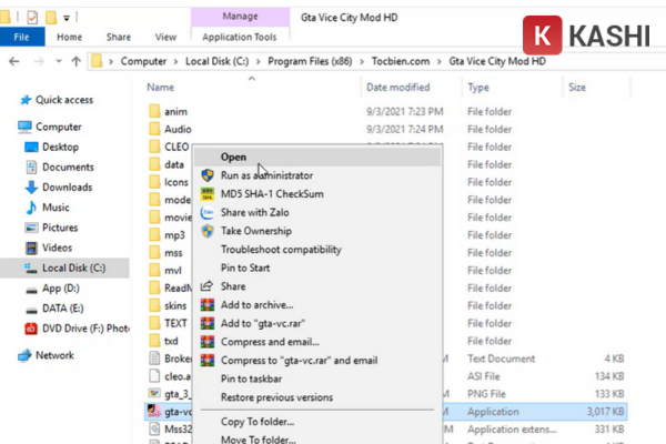 Chạy game GTA Vice City