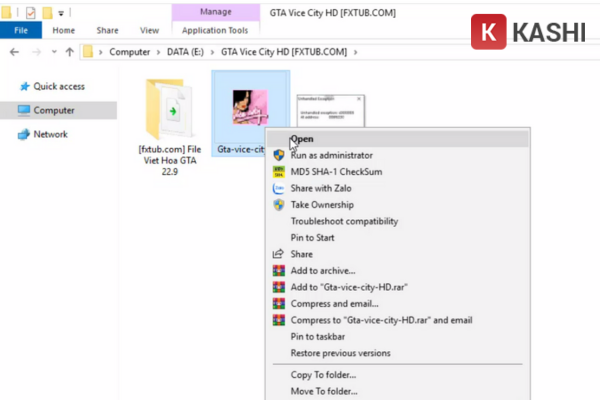 Mở file cài đặt GTA Vice City