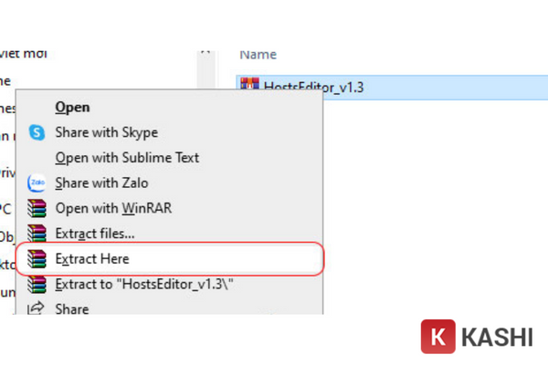 Giải nén file Hosts Editor