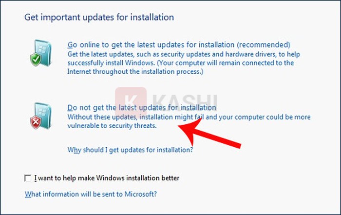 Chọn cài đặt offline