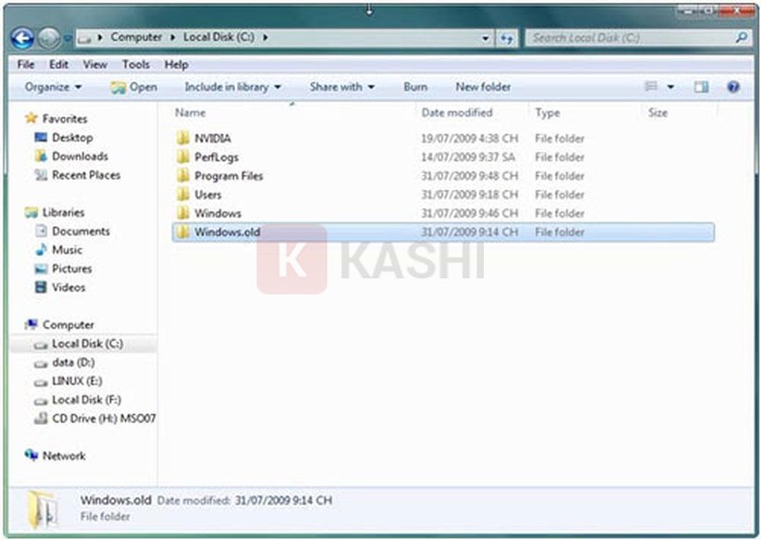 Xóa thư mục windows.old