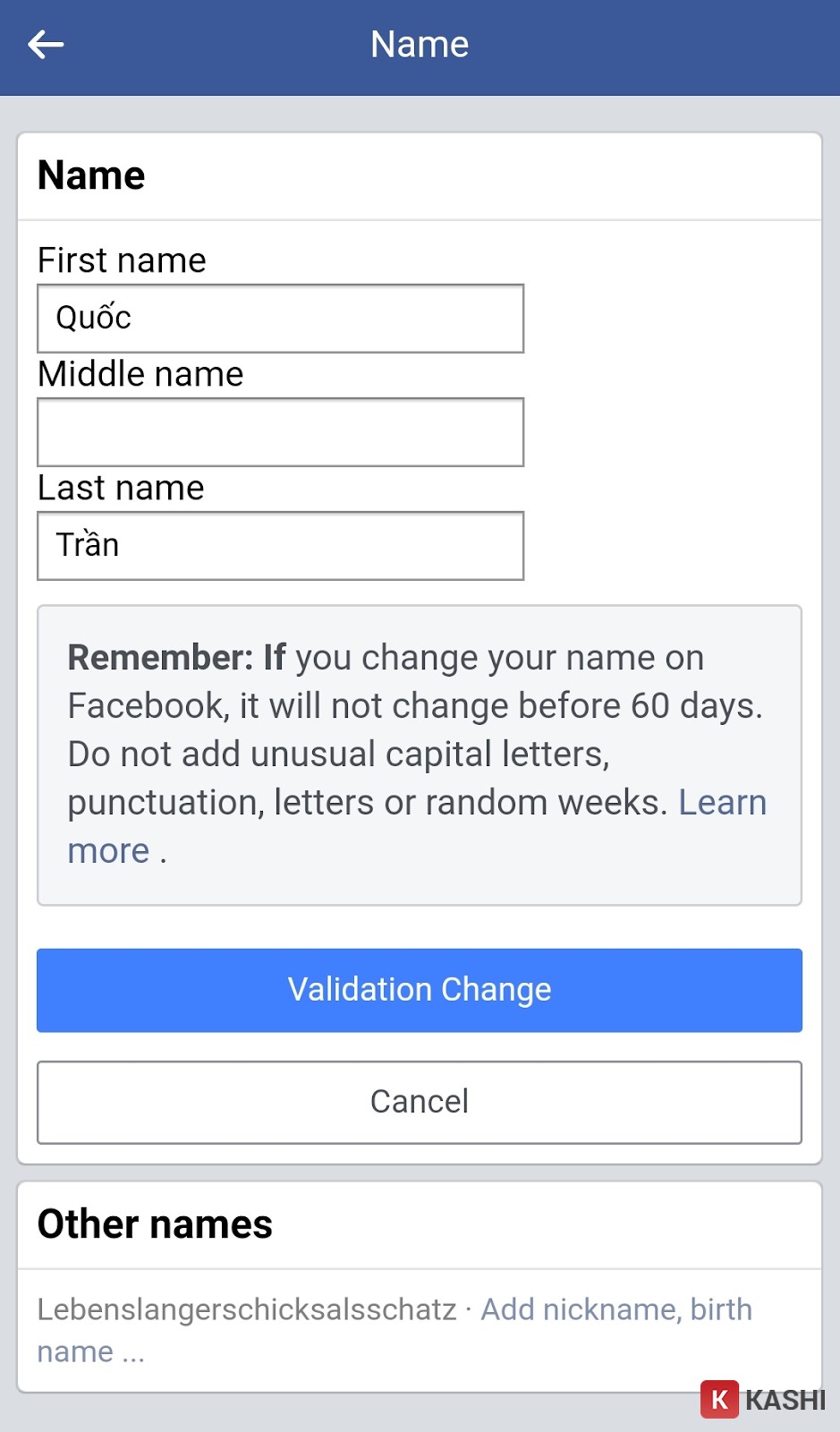 Cách Đổi Tên Facebook 1 Chữ Đơn Giản 2024 Xác nhận thay đổi
