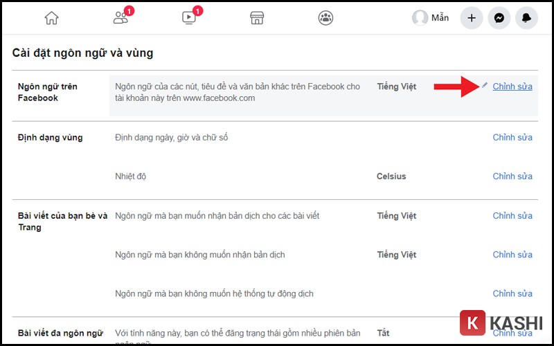 Cách Đổi Tên Facebook 1 Chữ Đơn Giản 2024 Chỉnh sửa ngôn ngữ