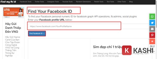 Tìm ID Facebook trên Google