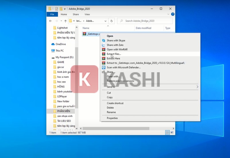 Giải nén file cài đặt