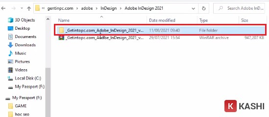 Mở thư mục cài đặt InDesign