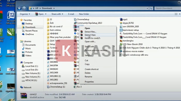 Giải nén CorelDRAW 12