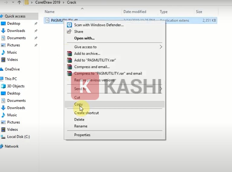 Sao chép file crack