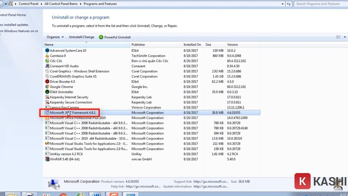 Chọn “Microsoft.NET Framework 4.6.1”