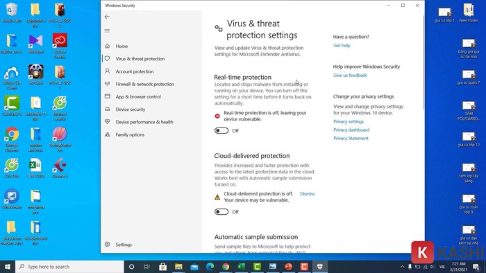 Kiểm tra real-time protection