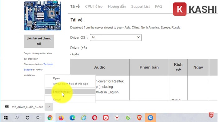 Tải driver phù hợp