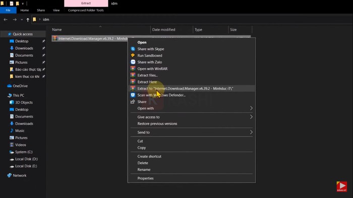 Nhấn chọn “Extract to “Internet.Download.Manager.v6.39.2”