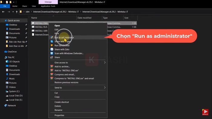 Nhấn “Run as administrator”
