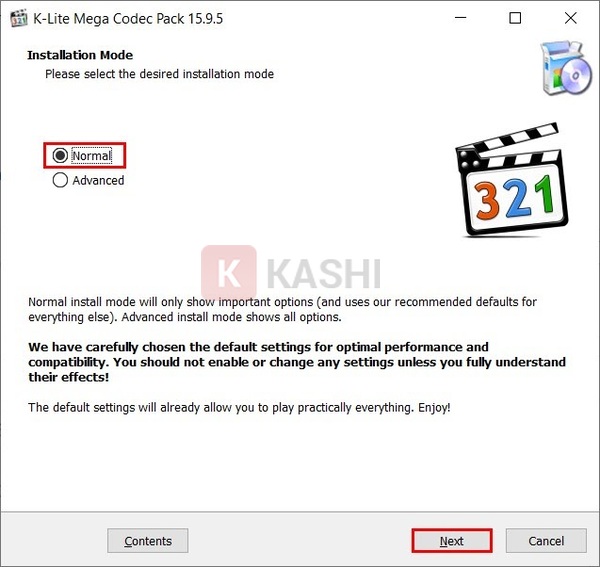 Chọn chế độ cài đặt