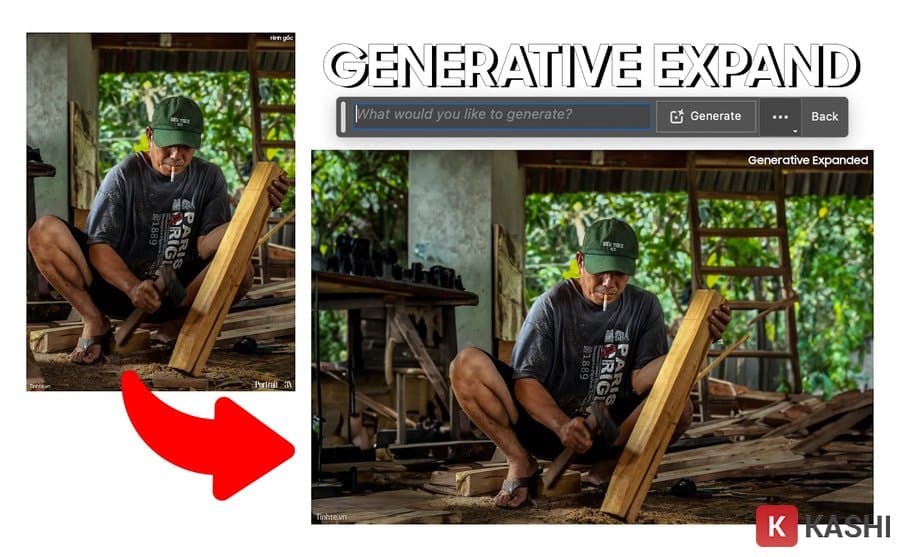 Minh hoạ về tính năng Generative Expand