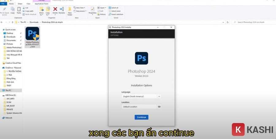 Tiếp tục chọn Continue