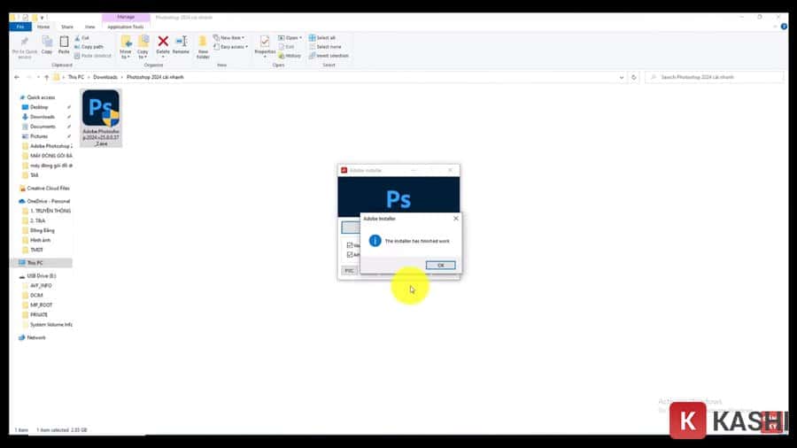 Click OK để hoàn thành việc cài đặt