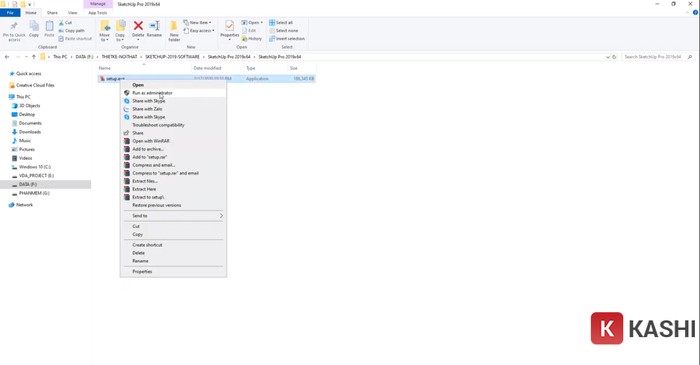 Nhấn "Run as administrator"