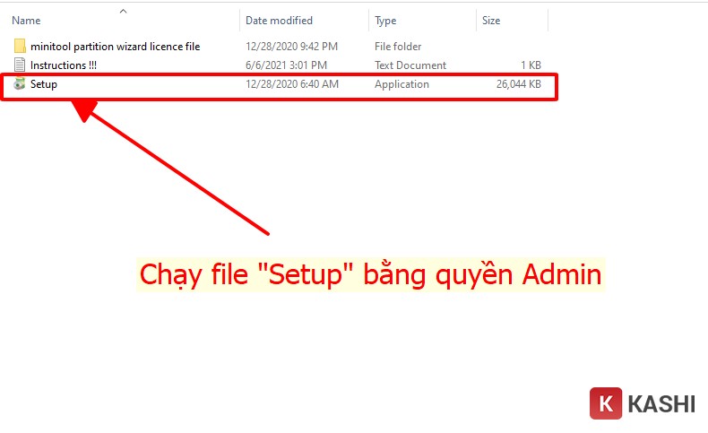 Chạy file Setup.exe