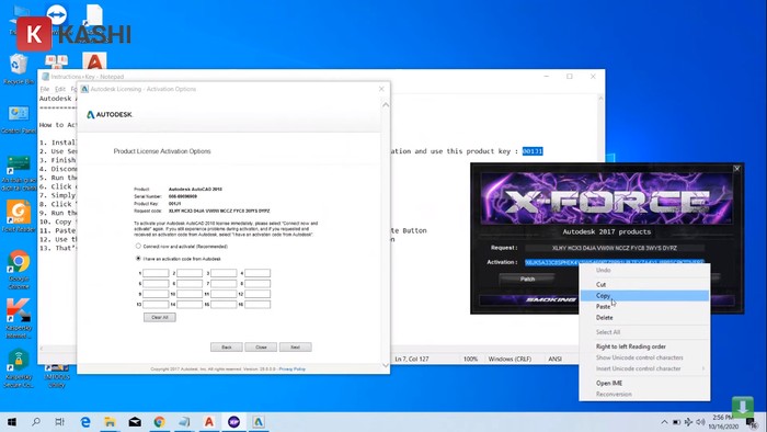 Sao chép Activation code
