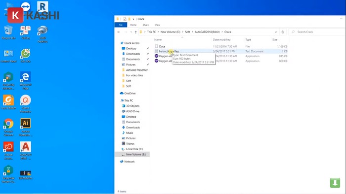 Mở file "Instructions+Key"
