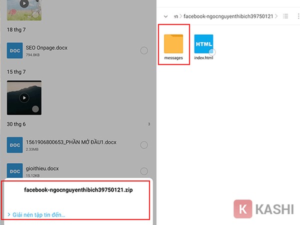 Tìm story trong file sao lưu