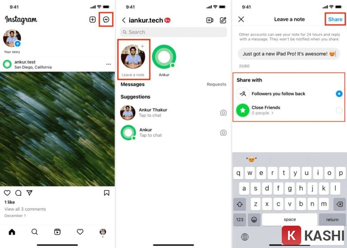 Đăng ghi chú trên Instagram