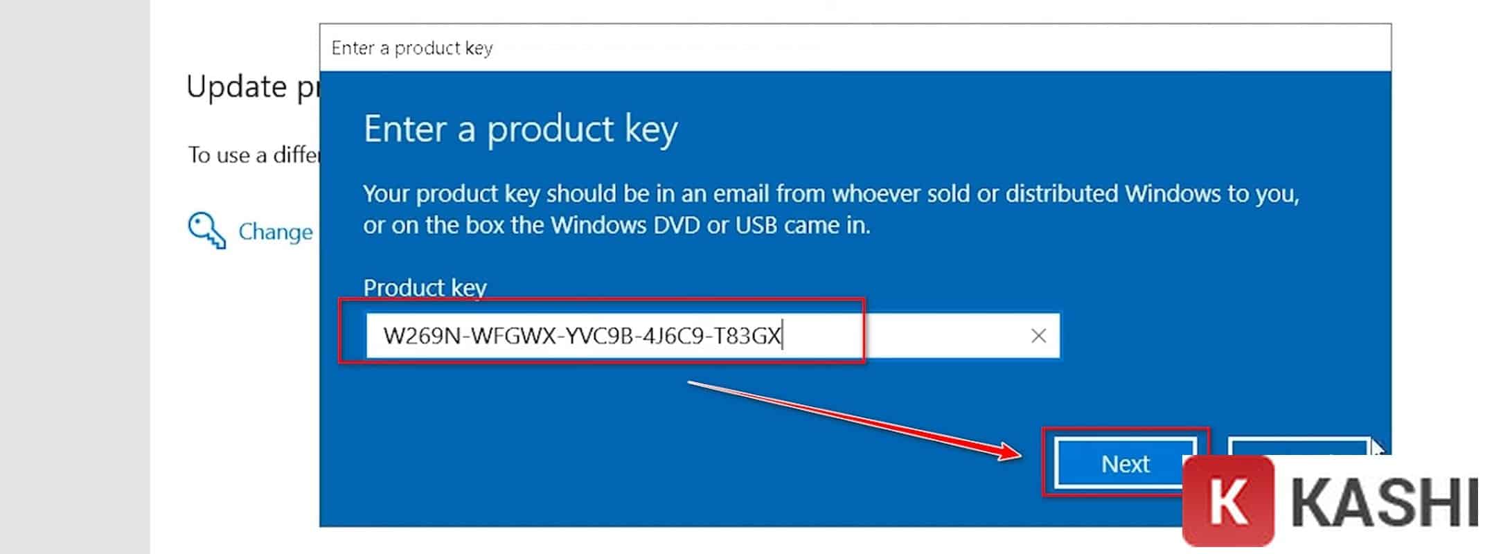 Nhập Product Key và kích hoạt Windows