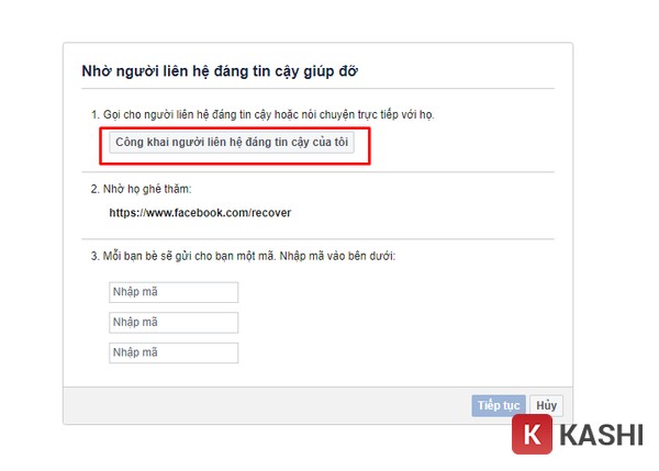 Chọn 3 tài khoản bạn đã chọn ở bước 1 