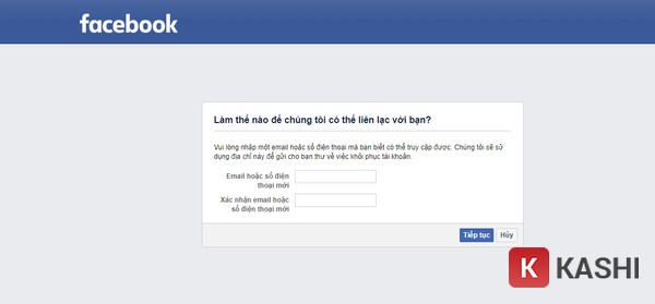 Nhập Email mới rồi chọn tiếp tục 