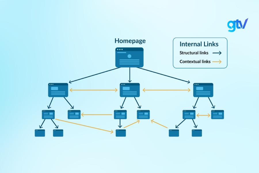 alt text: Sơ đồ minh họa về liên kết nội bộ