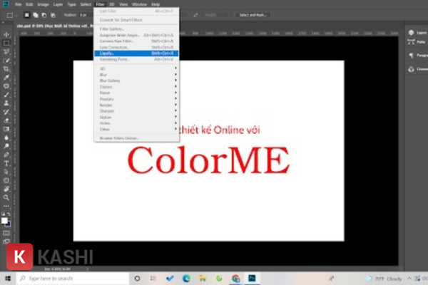 Cách mở bộ lọc Liquify trong Photoshop
