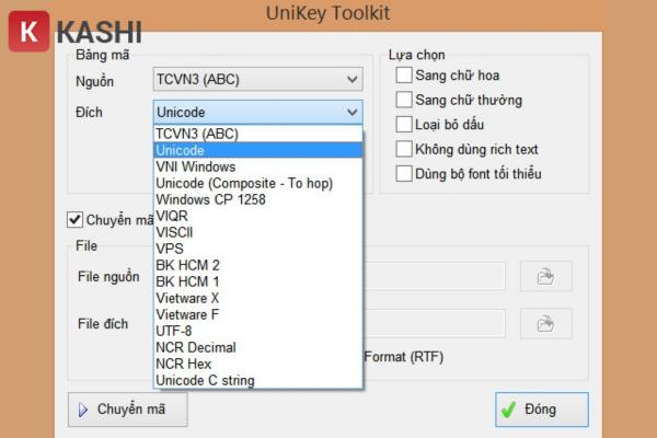 Sử dụng sai bảng mã