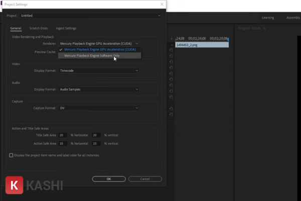 Chọn Mercury Playback Engine Software Only