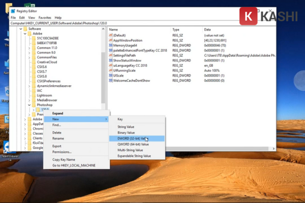 Tạo giá trị DWORD (32-bit) mới trong Registry Editor